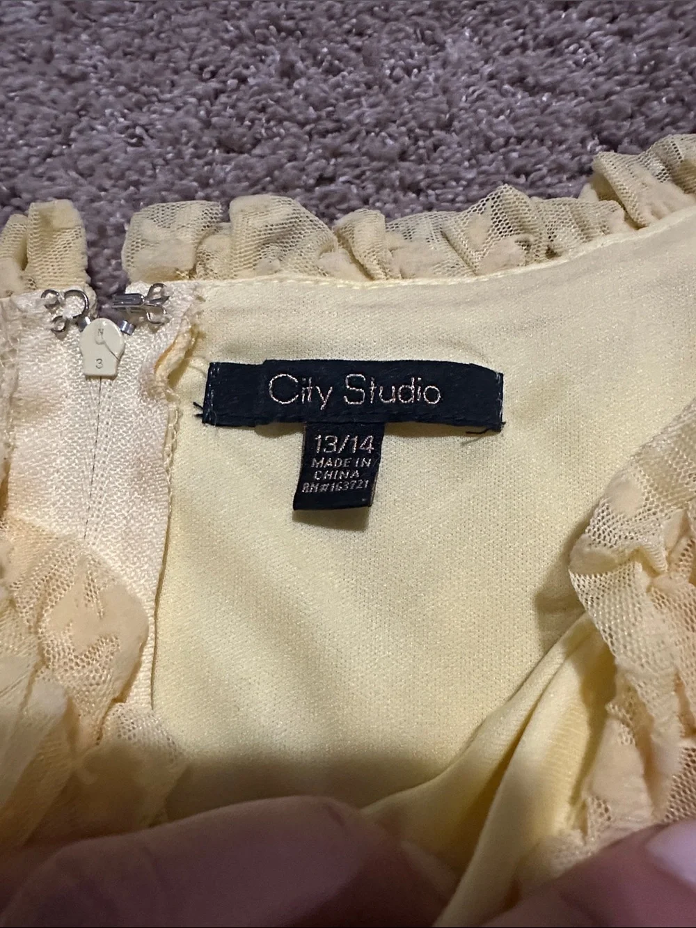 Yellow Ruffle Tiered  Dress